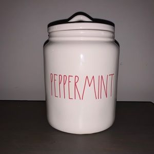 Rae Dunn peppermint canister